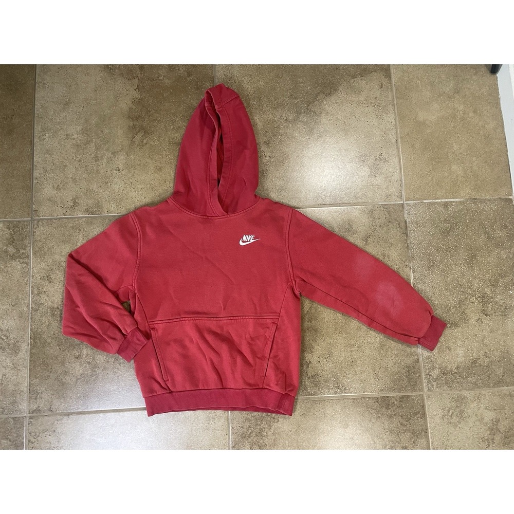 Nike Sportswear Club Fleece Kids Sz M Boys University Red Hoodie FD3000-657